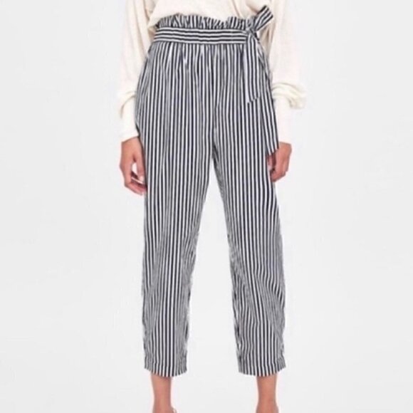 Zara high waist vertical stripe pants - Picture 1 of 2